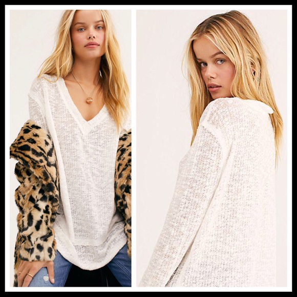 FREE PEOPLE BOHO PULLOVER V-NECK TUNIC TOP A3C - Picture 5 of 15